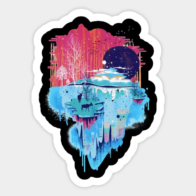 blue and red painting Sticker by nemram